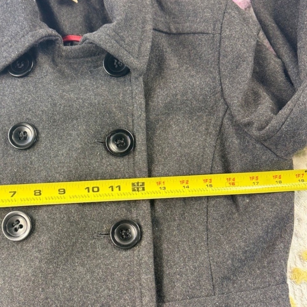 American Rag Co vtg Womens Double Breasted Peacoat Gray Wool Blend Size Medium - Picture 5 of 10